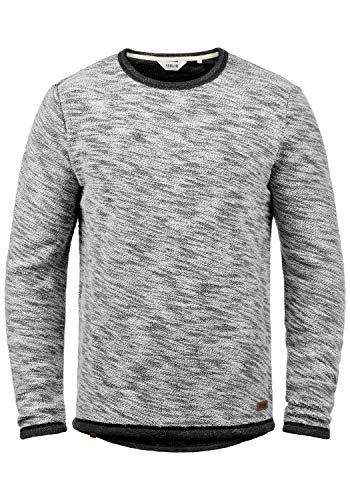 Solid Flocks Herren Sweatshirt Pullover Flocksweat Pulli Mit Rundhalsausschnitt Aus 100% Baumwolle, Größe:M, Farbe:Black (9000) von Solid