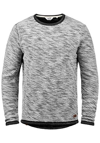 Solid Flocks Herren Sweatshirt Pullover Flocksweat Pulli Mit Rundhalsausschnitt Aus 100% Baumwolle, Größe:S, Farbe:Black (9000) von Solid