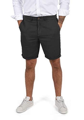 Solid SDLoras Herren Leinenshorts Kurze Leinenhose Bermuda mit Gürtelschlaufen Regular fit, Größe:L, Farbe:Black (9000) von Solid