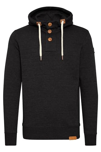 Solid TripStrip Herren Kapuzenpullover Hoodie Pullover Mit Kapuze Knopfleiste Und Fleece-Innenseite, Größe:M, Farbe:Black (9000) von Solid