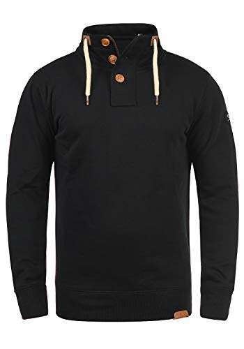 Solid TripTroyer Herren Sweatshirt Pullover Troyer Pulli Mit Stehkragen Und Knopfverschluss, Größe:L, Farbe:Black (9000) von Solid