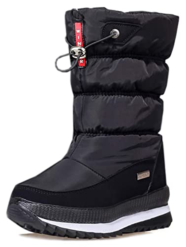 Solshine Damen Halbschaft Gefütterte Wasserdichte Schneestiefel 949 Schwarz, 38.5EU von Solshine