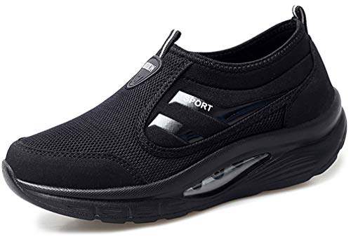 Solshine Damen Mesh Plateau Walkmaxx Air Sportschuhe Shape Ups 562 Schwarz 35EU von Solshine