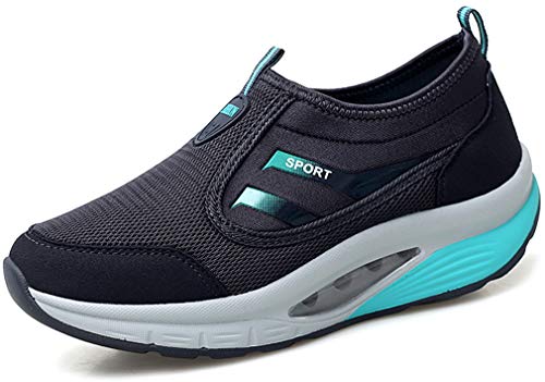 Solshine Damen Mesh Plateau Walkmaxx Air Sportschuhe Shape Ups 562 Schwarz&Blau 36EU von Solshine