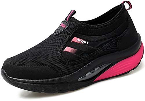 Solshine Damen Mesh Plateau Walkmaxx Air Sportschuhe Shape Ups 562 Schwarz&Pink 35EU von Solshine