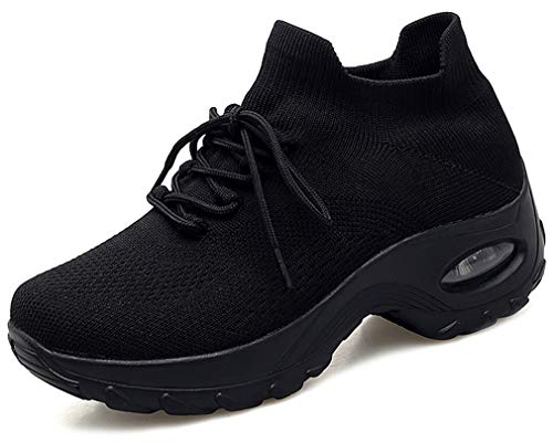 Solshine Damen Schnür Air Sneakers Laufschuhe Sportschuhe 800 Schwarz 35 EU von Solshine