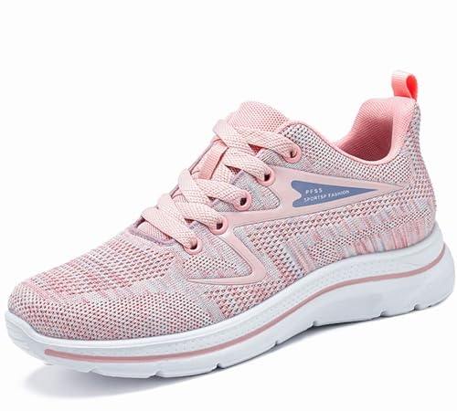 Solshine Damen Sneakers Atmungsaktiv Laufschuhe Turnschuhe D303 Rosa 39EU von Solshine