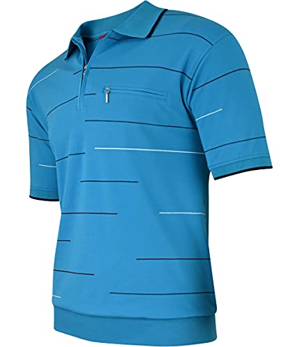 Soltice Herren Kurzarm Poloshirts, Karierte Kragen Hemd, Gestreifte Polo Shirts, Blousonshirts aus Baumwoll-Mix (M bis 3XL) (L, [D4] Ozean) von Soltice