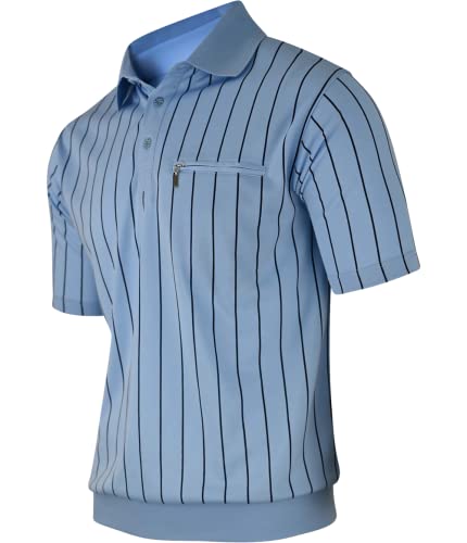 Soltice Herren Kurzarm Poloshirts, Karierte Kragen Hemd, Gestreifte Polo Shirts, Blousonshirts aus Baumwoll-Mix (M bis 3XL) (L, [D6] SkyBlue) von Soltice