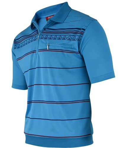 Soltice Herren Kurzarm Poloshirts Gestreifte Blousonshirts Baumwoll-Mix, Größe M bis 3XL (3XL, [M7] Ozean) von Soltice