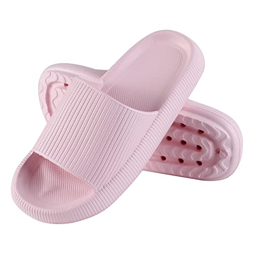 Solutra Badeschlappen Damen Herren Sommer, Rutschfeste Badelatschen Damen Cozy Slides, Wolkenschuhe Damen Weich Dicke Schlappen, Cosify Airfoot Hausschuhe für Innen und AußEn(40/41 EU,Rosa) von Solutra