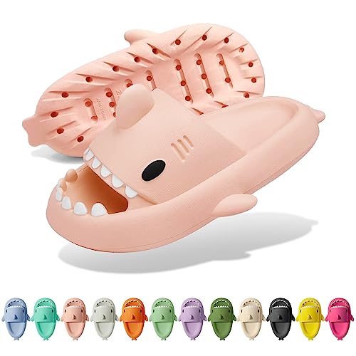 Solutra Hai Hausschuhe Damen Herren, Rutschfeste Cloud Shark Slides Badelatschen, Sommer Shark Slippers für Zuhause Schwimmbad Strand(36/37 EU,Rosa) von Solutra