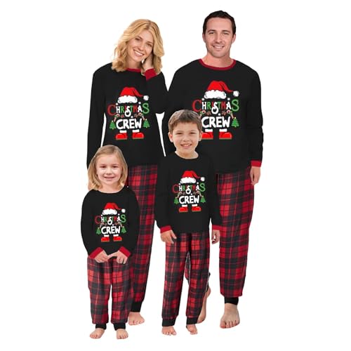 Solutra Weihnachts Pyjama Familie Set, Weihnachtspyjama Weihnachts Familie Schlafanzug, Weihnachten Nachtwäsche Partner für Damen Herren Kinder Baby(Kinder,6-7 Jahre) von Solutra