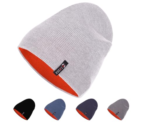 Solvera_Ltd Beanie für Herren Frühling Mütze für Männer in vielen Farben Herbstmütze Jungen Long Slouch Beanie Strickmütze (DE/NL/SE/PL, Alphanumerisch, Einheitsgröße, Silber) von Solvera_Ltd