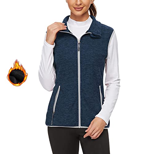 Soneven Damen Weste Fleece Outdoor Kurz Laufweste Fleeceweste Reitweste Softshell-Weste Ärmellose Jacke Leicht Elegant mit Reißverschluss für Laufen Wandern Winter von Soneven