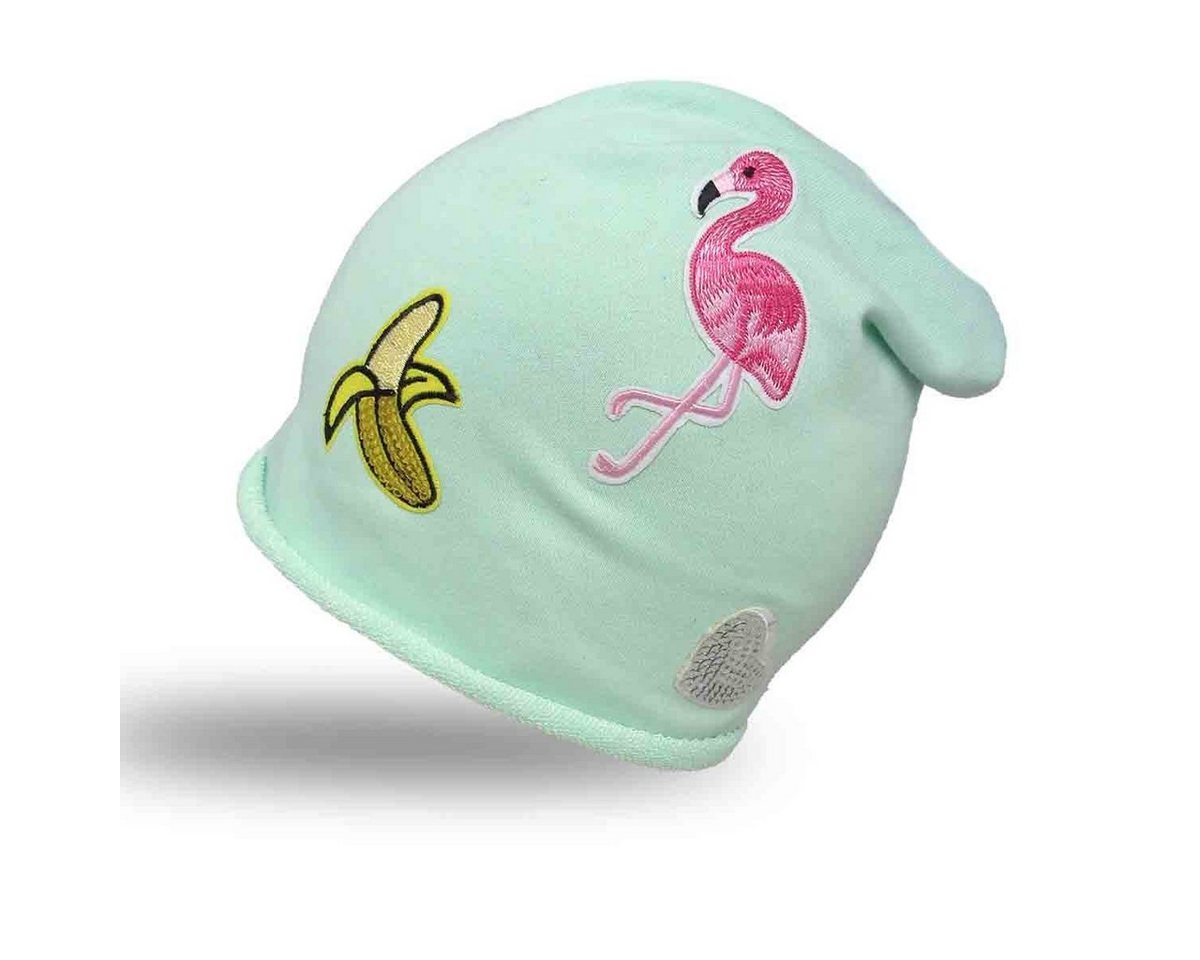 Sonia Originelli Beanie Beanie Mütze Kind Patch Aufnäher Banane Flamingo Herz trend Baumwolle Onesize, Patchapplikationen von Sonia Originelli