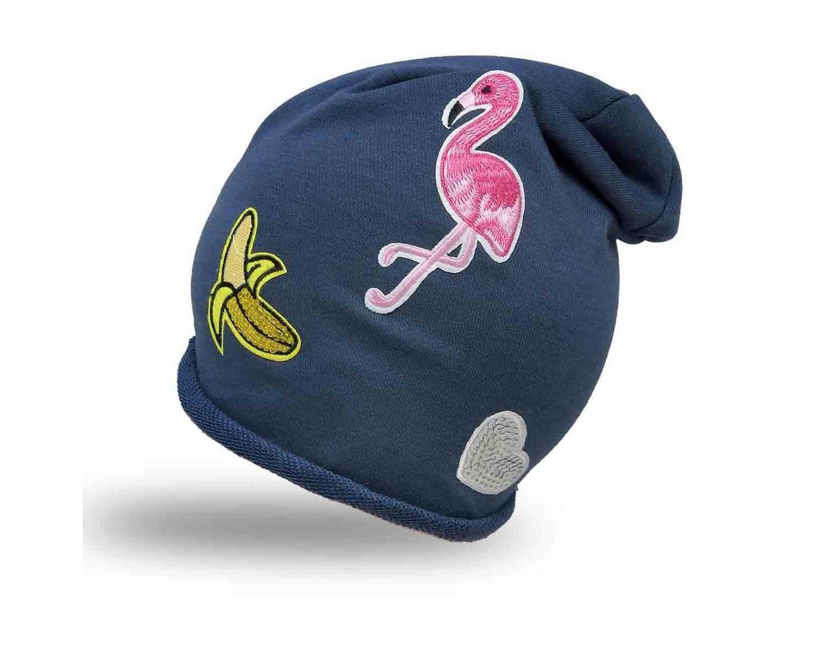 Sonia Originelli Beanie Beanie Mütze Kind Patch Aufnäher Banane Flamingo Herz trend Baumwolle Onesize, Patchapplikationen von Sonia Originelli