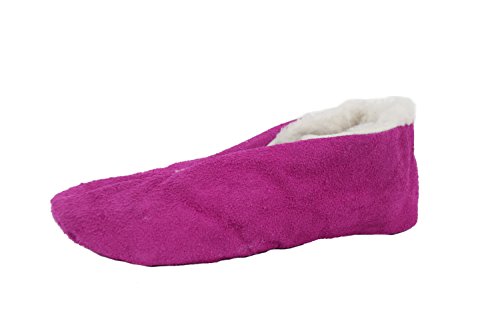 Sonia Originelli Wildleder Hausschuh Schluffi mit warmen Kuschelfell, Farbe: pink, Größe: 38 von Sonia Originelli