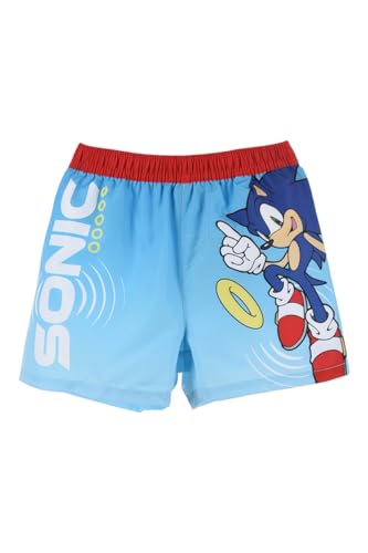 Sonic The Hedgehog Jungen Badeanzug, Sonic Bermuda Badeshorts, Kinder Badehose, Größe 4 Jahre, Blau von Sonic The Hedgehog