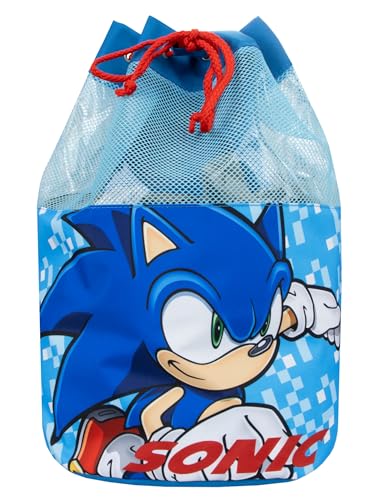Sonic The Hedgehog Jungen Schwimmrucksack | Schwimmtaschen für Kinder | Jungen Sonic Rucksack | Einheitsgröße | Blau von Sonic The Hedgehog