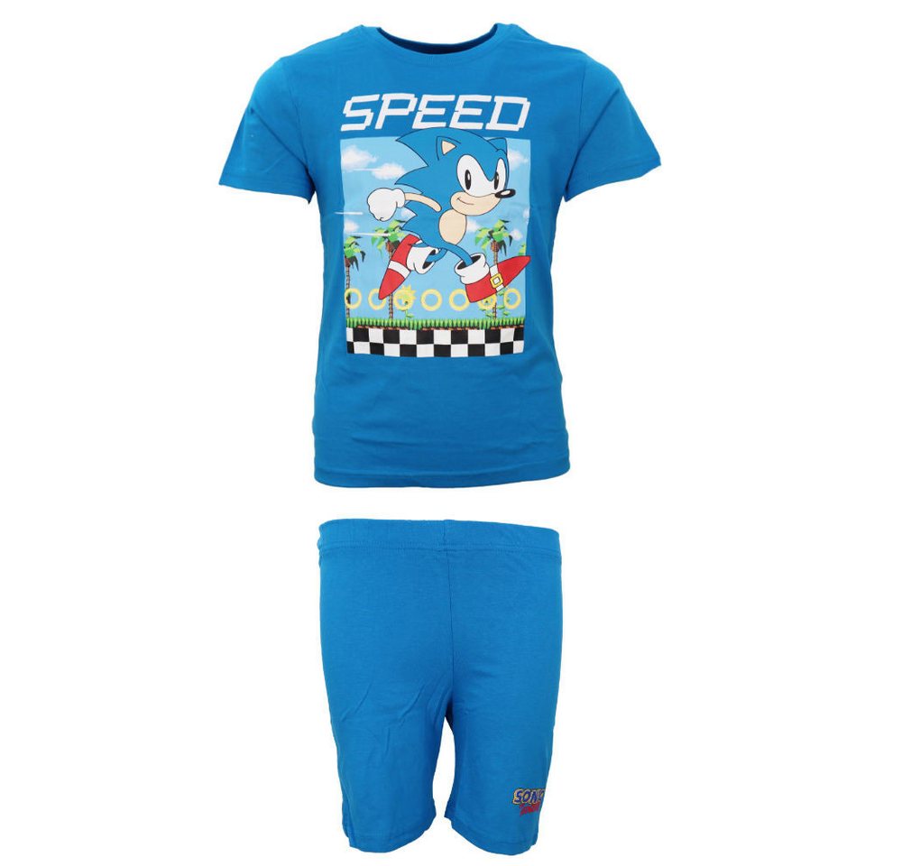 Sonic The Hedgehog Schlafanzug Sega Sonic The Hedgehog Jungen Kinder Pyjama Gr. 104 bis 128 von Sonic The Hedgehog