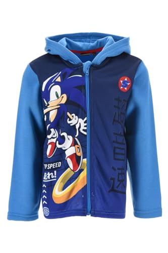 Sonic The Hedgehog Sweatshirt für Jungen, Pullover Sonic der Igel Design, Weiches Blaues Textil-Sweatshirt, Kapuzenpullover, Geschenk für Jungen, Größe 4 Jahre - Blau von Sonic The Hedgehog