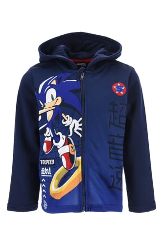 Sonic The Hedgehog Sweatshirt für Jungen, Pullover Sonic der Igel Design, Weiches Dunkelblau Textil-Sweatshirt, Kapuzenpullover, Geschenk für Jungen, Größe 3 Jahre - Dunkelblau von Sonic The Hedgehog