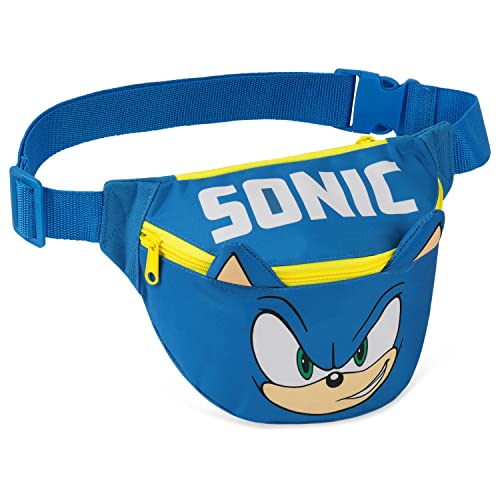 Sonic The Hedgehog Bauchtasche Kinder 2 Fächer Gürteltasche für Kinder Outdoor Schule Reise Cool Trendige Bauchtaschen für Kinder Jungen Mädchen Teenager Handytasche von Sonic the Hedgehog