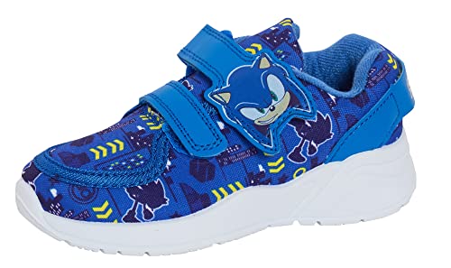 Sonic The Hedgehog Jungen Turnschuhe für Kinder, Gamer, leichte Sportschuhe, einfach zu befestigende Riemen, blau, 30 EU von Sonic The Hedgehog