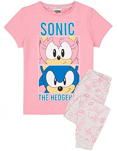 Sonic The Igele Pyjamas Mädchen Pink Gamer T-Shirt & Langlange PJS Set 5-6 Jahre von SONIC