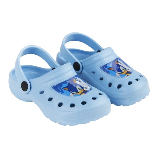 Sonic The Hedgehog Clogs für Jungen, Leichte Sandalen, Design Sonic Sommersandalen, Größe EU 26/27 | Hellblau von Sonic The Hedgehog