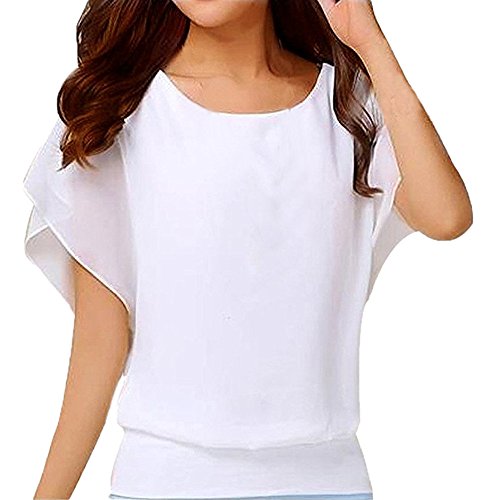 Bluse Damen Tunika Fledermaus Batwing Bluse Chiffonbluse Fledermausärmel Kurzarm Rundhals mit breitem Bund Kurzarm T-Shirt Rundhals Stretch Oberteile Bluse Damen Tunika Fledermaus Batwing Bluse Chiffonbluse Fledermausärmel Kurzarm Rundhals mit breitem Bund Kurzarm T-Shirt Rundhals Stretch Oberteile von Sonnena