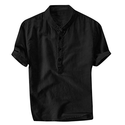 Herren Leinenhemd Kurzarm Männer Hemd mit Stehkragen Baumwolle Leinen Atmungsaktives Bequem Sommerhemd Herren Regular Fit Freizeithemd Herren Leinenhemd Kurzarm Männer Hemd mit Stehkragen Baumwolle Leinen Atmungsaktives Bequem Sommerhemd Herren Regular Fit Freizeithemd von Sonnena