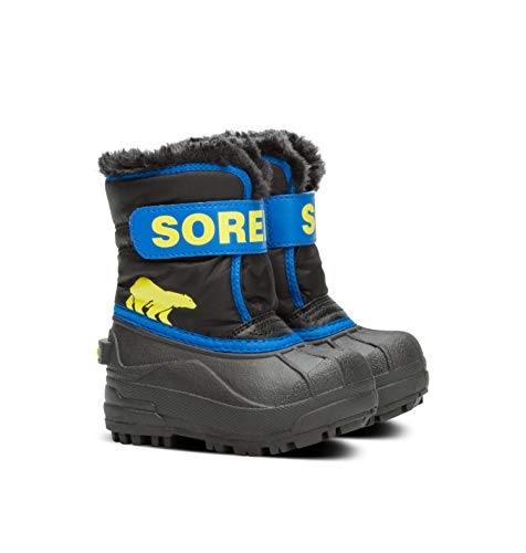 Sorel KIDS SNOW COMMANDER Schneestiefel für Unisex Kinder, Schwarz (Black x Super Blue) - Toddler, 21 EU von Sorel