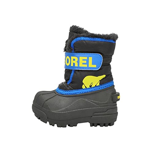 Sorel KIDS SNOW COMMANDER Schneestiefel für Unisex Kinder, Schwarz (Black x Super Blue) - Toddler, 24 EU von Sorel