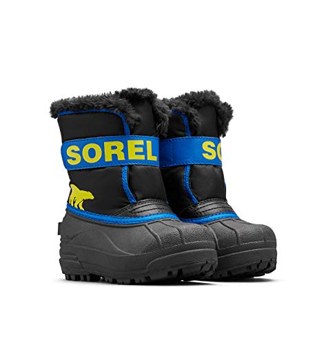 Sorel KIDS SNOW COMMANDER Schneestiefel für Unisex Baby, Schwarz (Black x Super Blue) - Children, 27 EU von Sorel