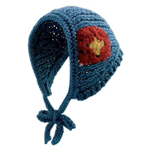 Gestrickter Blumen-Haarschal für Erwachsene, gehäkelt, Ohrenklappe, Mütze, Blumenmuster, Haarband für Mädchen, Camping, Foto-Requisiten, Häkelhaarband für Damen, handgefertigtes Häkelhaarband mit von Sorrowso