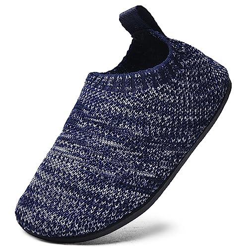 Sosenfer Kinder Hausschuhe Warme mädchen junge Atmungsaktive rutschfeste Barfussschuhe Lightweight Pantoffeln für Kleinkinder cozy Schuhe Unisex Blaugrau-27 von Sosenfer