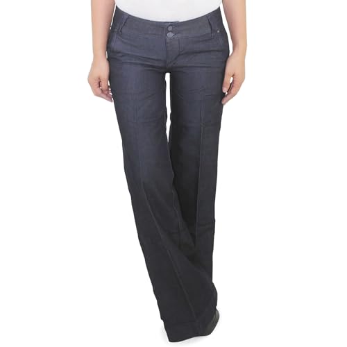 Damen Schlaghose Bootcut Jeans Hose Hüftjeans Stretchjeans Flared Weites Bein Blau Damen Schlaghose Bootcut Jeans Hose Hüftjeans Stretchjeans Flared Weites Bein Blau von Sotala