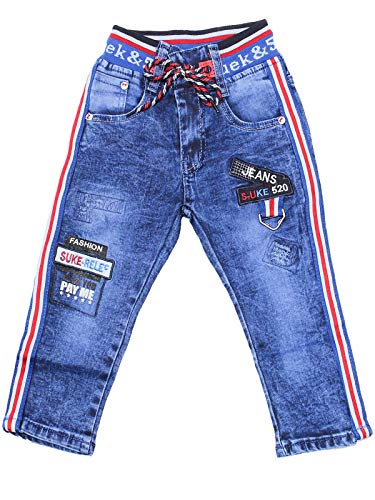 Sotala Boys Jungen Kinderhose Kinderjeans Jeans Hose mit Gummizug Gummibund elastischer Bund gerader Schnitt cool stylisch Stickerei von Sotala