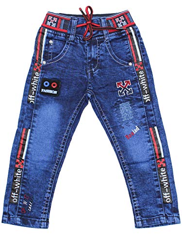 Sotala Boys Jungen Kinderhose Kinderjeans Jeans Hose mit Gummizug Gummibund elastischer Bund gerader Schnitt cool stylisch Stickerei von Sotala