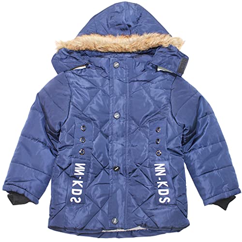 Sotala Jungen Kinder Mantel Winterjacke Kapuze mit Kunstfell Reißverschluss Warm 122 Blau von Sotala