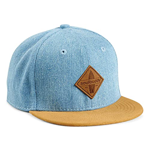 Soulbuddy Kinder Cap Schirmmütze Kinder – Mütze Jungen – Mütze Mädchen – Kappe Kinder – Sonnenhut Kinder – Geschenke zur Geburt – 3 Größen verfügbar – Hellblau – Größe M von Soulbuddy