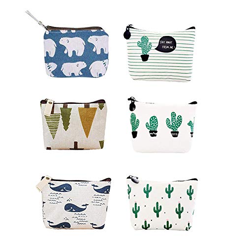 SoundZero 6pcs Mini Cactus Geldbörse, Canvas Kleine Täschchen, Damenbinde Tasche, Canvas kleine Täschchen mit Reißverschluss Aufbewahrungstasche für Münzen, Schlüssel, Headset, Lippenstift, Karten SoundZero 6pcs Mini Cactus Geldbörse, Canvas Kleine Täschchen, Damenbinde Tasche, Canvas kleine Täschchen mit Reißverschluss Aufbewahrungstasche für Münzen, Schlüssel, Headset, Lippenstift, Karten von SoundZero