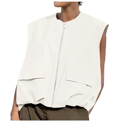 Soupliebe Übergröße Kurze Oversized Weste Ärmellose Westen Elegant Für Damen Mit Vielen Taschen Lockere Jacke Große Größen Reißverschluss Blouson Lässige Leicht Tops Soupliebe Übergröße Kurze Oversized Weste Ärmellose Westen Elegant Für Damen Mit Vielen Taschen Lockere Jacke Große Größen Reißverschluss Blouson Lässige Leicht Tops von Soupliebe