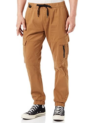 Southpole Herren Cargo Jogger W/Zipper & D-Ring Hose, Tobacco, XL von Southpole