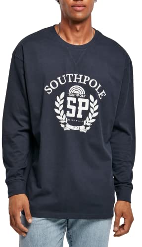 Southpole Herren Southpole College Longsleeve T-Shirt, Midnightnavy, M von Southpole