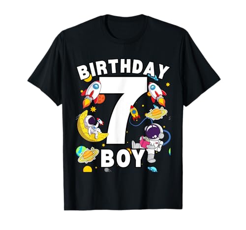 7 Yrs Old Birthday Boy Astronaut Space Ballon 7. Geburtstag T-Shirt 7 Yrs Old Birthday Boy Astronaut Space Ballon 7. Geburtstag T-Shirt von Spaceman Birthday Ideas Birthday Boy Astronaut