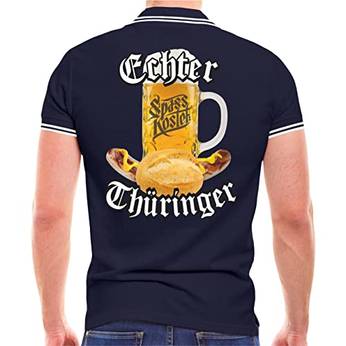 Spaß Kostet Herren Poloshirt Polohemd Bratwurst und Bier Echter Thüringer (mit Rückendruck) Größe S - 5XL von Spaß Kostet