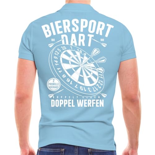 Spaß Kostet Herren Poloshirt Polohemd Dart Biersport DOPPEL WERFEN mit 2 Promille Average (mit Rückendruck) Größe S - 5XL von Spaß Kostet